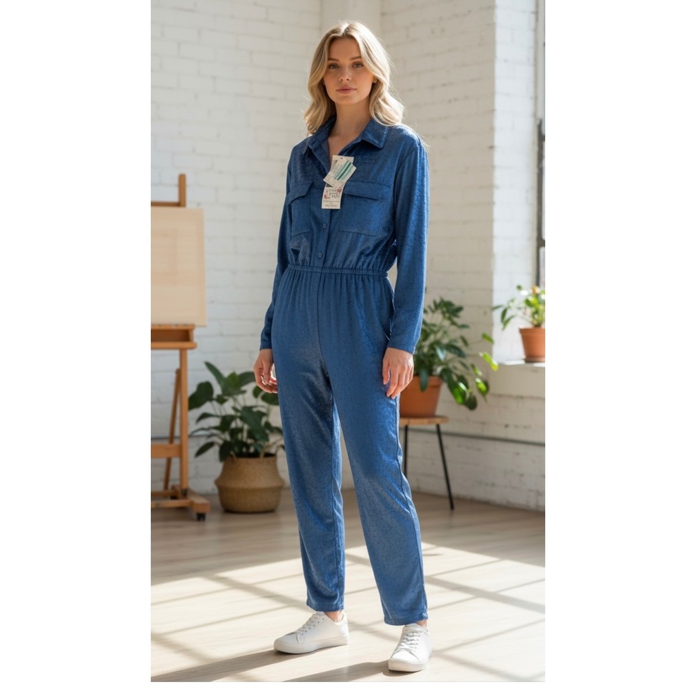 Vintage Jumpsuit Lacy Afternoon by Shell Kepler NWT Velvet Jumpsuit  80s / 90s